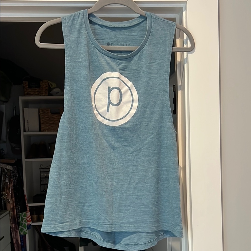 Pure Barre Blue Muscle Tee Sleeveless Scoop Neck